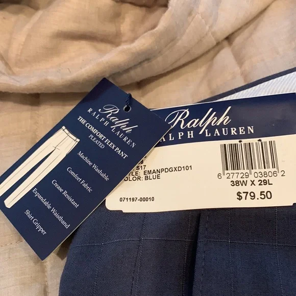 38x29 RRL Ralph Ralph Lauren Pleated Comfort Flex Pant in Navy - Picture 2 of 6